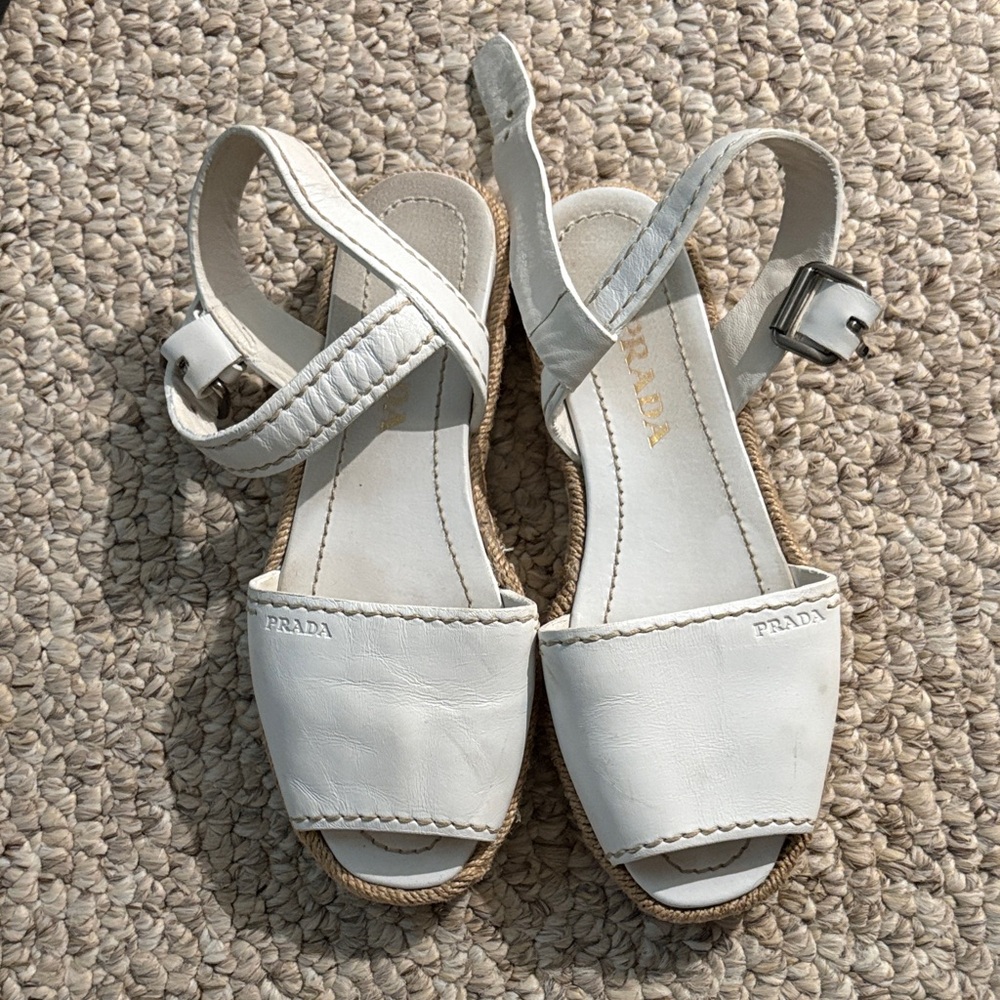 White Prada sandles